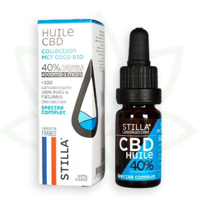 cbd aliejus mct kokosų 40 proc. 10ml pilno spektro stilla france mafrenchweed 10